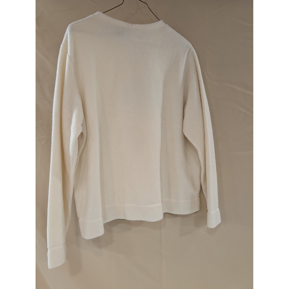 WHITE STAG Cream Fleece Sweatshirt XL‎ 16/18 Santa Tree Moon Embroidered Holiday - Picture 3 of 4